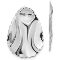 14K White Gold Polished Hammered Oval Earring Jackets - Timeless Luxury Design by Oro Pregiato