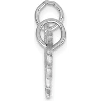 14K White Gold Polished "He Who Holds the Key Can Unlock My Heart" Charm with Rhodium Plating by 0