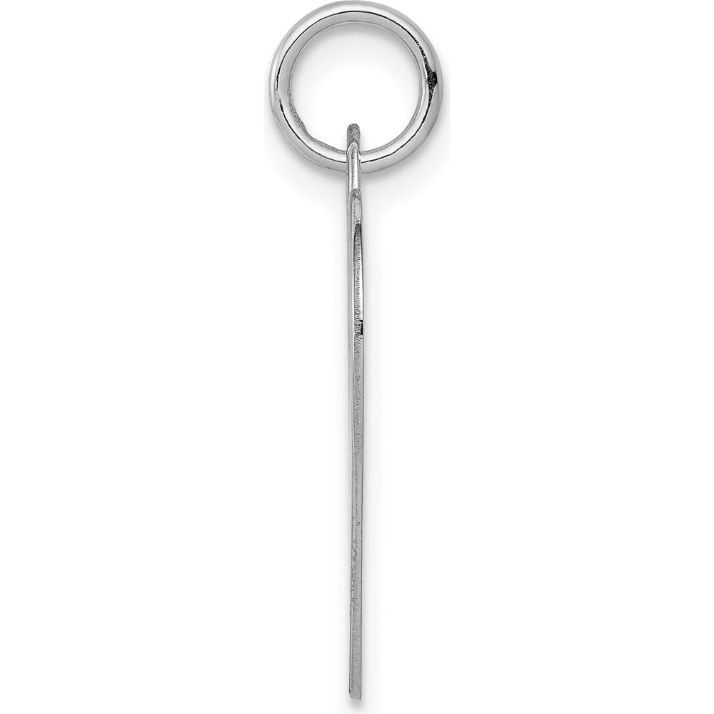 14K White Gold Polished Heart Disc Charm - Engravable Pendant, 22mm by Oro Pregiato