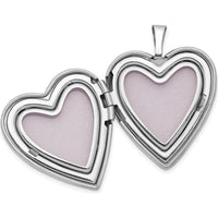 14K White Gold Polished Heart Locket with Engravable Feature - 20mm by Monteluci Fine Jewelry