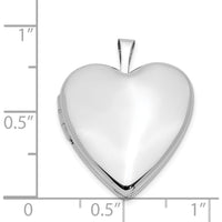 14K White Gold Polished Heart Locket with Engravable Feature - 20mm by Monteluci Fine Jewelry