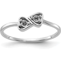 14K White Gold Polished Heart Ring Mounting - 5mm Top Length, 9mm Top Width by Oro Pregiato
