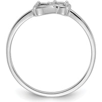 14K White Gold Polished Heart Ring Mounting - 5mm Top Length, 9mm Top Width by Oro Pregiato