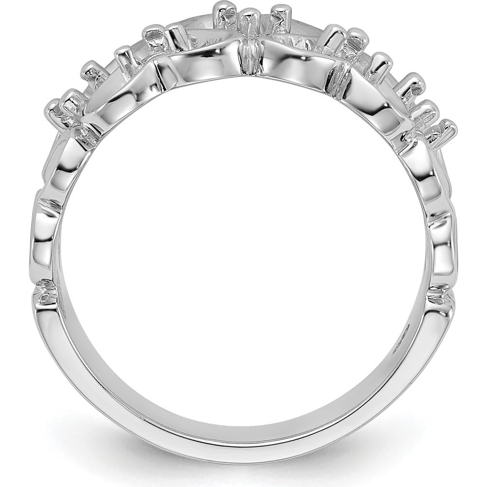 14K White Gold Polished Heart Ring Mounting - Diamond Ready, 0.30 Carat by Oro Pregiato