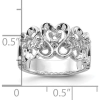 14K White Gold Polished Heart Ring Mounting - Diamond Ready, 0.30 Carat by Oro Pregiato