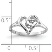 14K White Gold Polished Heart Ring Mounting - Elegant Design with 2mm Band Width by Oro Pregiato