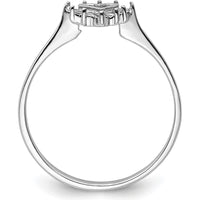 14K White Gold Polished Heart Ring Mounting with 12 Round Stone Settings - 0.17 Carat Total Weight by Oro Pregiato