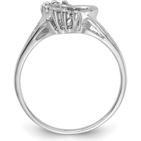 14K White Gold Polished Heart Ring Mounting with Round Diamond Prong Settings - .20 Carat Total Diamond Weight by Oro Pregiato