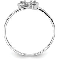 14K White Gold Polished Heart Ring with Round Diamonds - 0.02 Carat Total Diamond Weight by Monteluci Fine Jewelry
