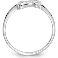 14K White Gold Polished Heart Ring with Round Diamonds - 0.05 Carat Total Diamond Weight by Monteluci Fine Jewelry