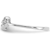 14K White Gold Polished Heart Ring with Round Diamonds - 0.05 Carat Total Diamond Weight by Monteluci Fine Jewelry