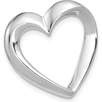 14K White Gold Polished Heart Slide Pendant for 4mm Regular/6mm Fancy Omega Chains by 0