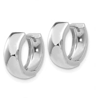 14K White Gold Polished Hinged Hoop Earrings - 12mm Length, 5mm Thickness by 0