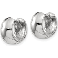 14K White Gold Polished Hinged Hoop Earrings - 7mm Width by 0