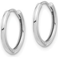 14K White Gold Polished Hinged Hoop Earrings - Classic Medium Hoop Design by 0