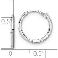 14K White Gold Polished Hinged Hoop Earrings - Classic Medium Hoop Design by 0