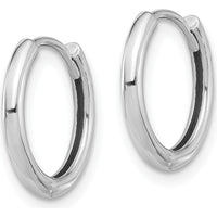 14K White Gold Polished Hinged Hoop Earrings - Classic Timeless Design by 0