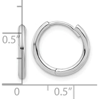14K White Gold Polished Hinged Hoop Earrings - Classic Timeless Design by 0