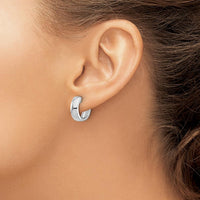 14K White Gold Polished Hinged Hoop Earrings - Timeless Elegance by Oro Pregiato