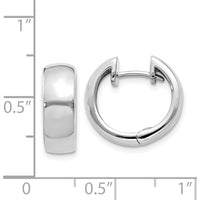 14K White Gold Polished Hinged Hoop Earrings - Timeless Elegance by Oro Pregiato