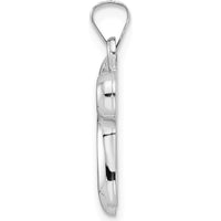 14K White Gold Polished Hollow Chai Pendant - 22mm Length by Oro Pregiato