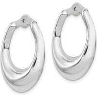 14K White Gold Polished Hoop Earring Jackets - Elegant and Timeless Design by Oro Pregiato