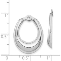 14K White Gold Polished Hoop Earring Jackets - Elegant and Timeless Design by Oro Pregiato