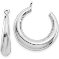 14K White Gold Polished Hoop Earring Jackets - Hollow Die-Struck Design by Oro Pregiato