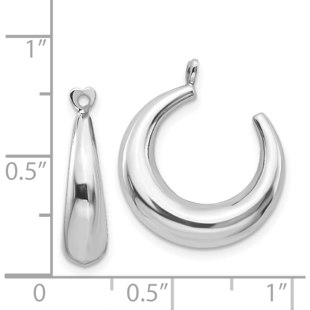 14K White Gold Polished Hoop Earring Jackets - Hollow Die-Struck Design by Oro Pregiato
