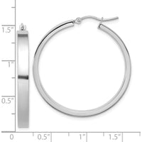 14K White Gold Polished Hoop Earrings - 35mm Diameter by 0
