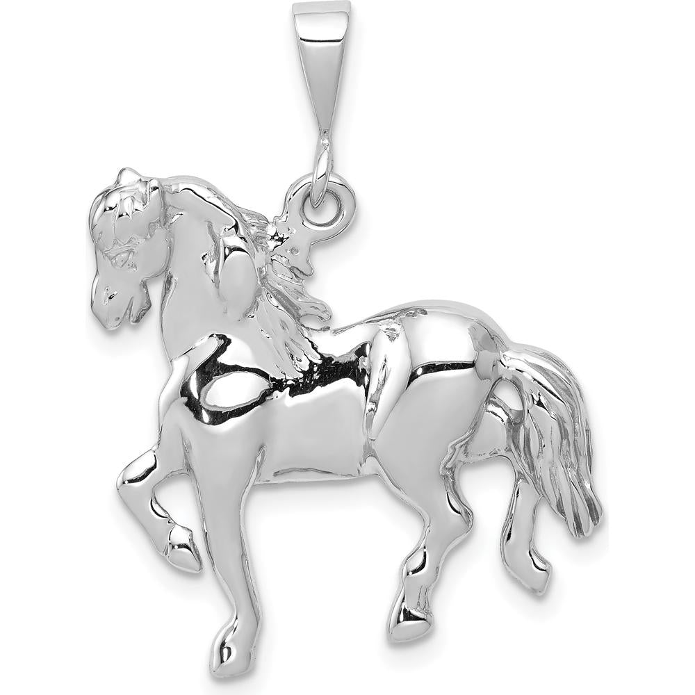 14K White Gold Polished Horse Charm Pendant by 0