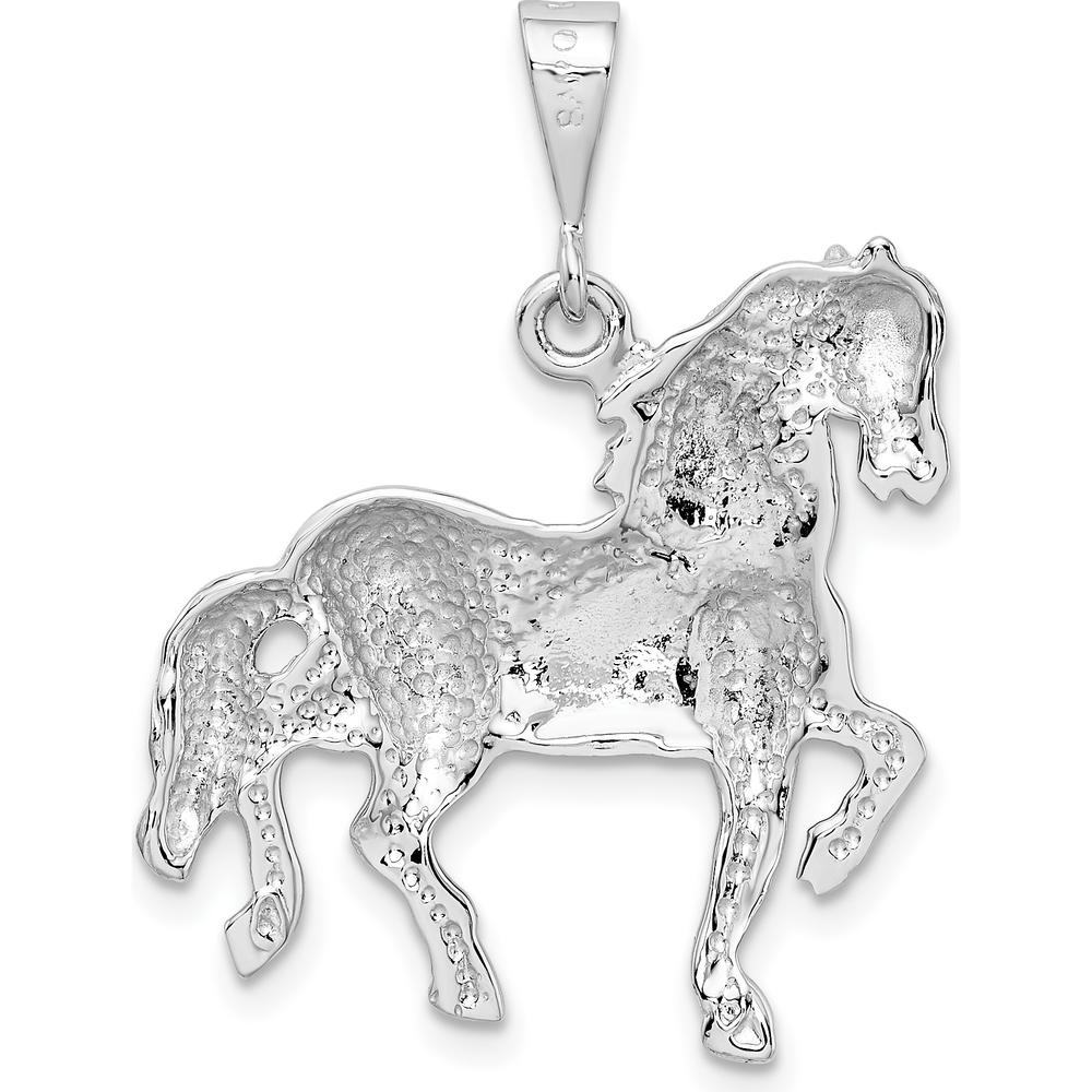 14K White Gold Polished Horse Charm Pendant by 0