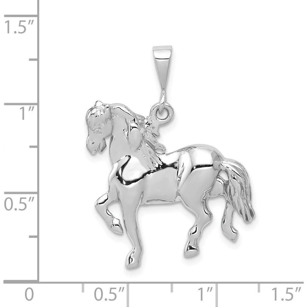 14K White Gold Polished Horse Charm Pendant by 0
