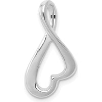 14K White Gold Polished Infinity Heart Slide Pendant Fits Omega Chains by 0