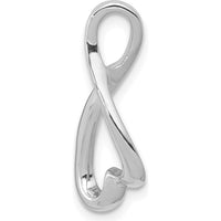 14K White Gold Polished Infinity Heart Slide Pendant Fits Omega Chains by 0
