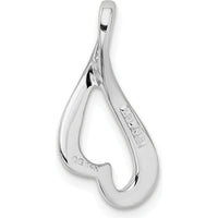 14K White Gold Polished Infinity Heart Slide Pendant Fits Omega Chains by 0