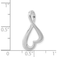 14K White Gold Polished Infinity Heart Slide Pendant Fits Omega Chains by 0