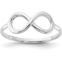 14K White Gold Polished Infinity Ring - Elegant Minimalist Design by Oro Pregiato