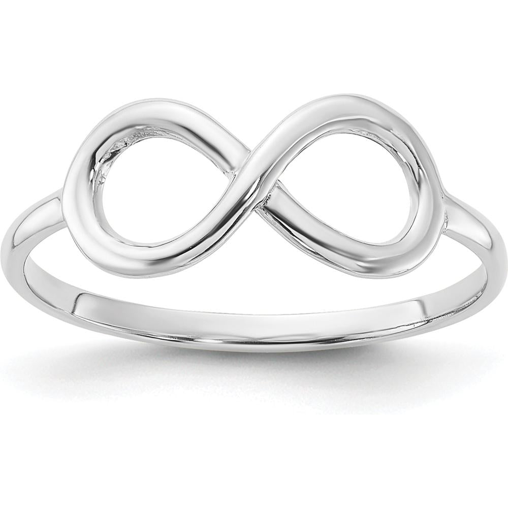 14K White Gold Polished Infinity Ring - Elegant Minimalist Design by Oro Pregiato
