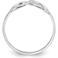 14K White Gold Polished Infinity Ring - Elegant Minimalist Design by Oro Pregiato