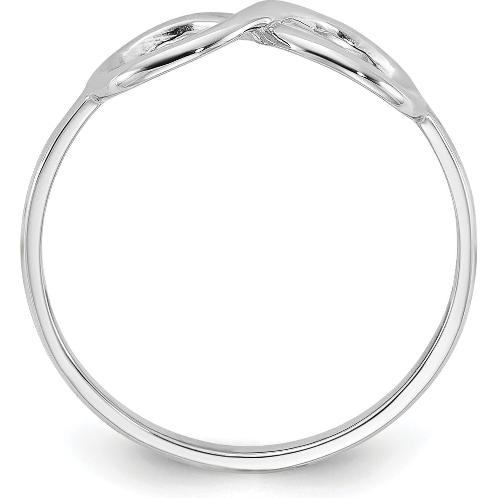 14K White Gold Polished Infinity Ring - Elegant Minimalist Design by Oro Pregiato