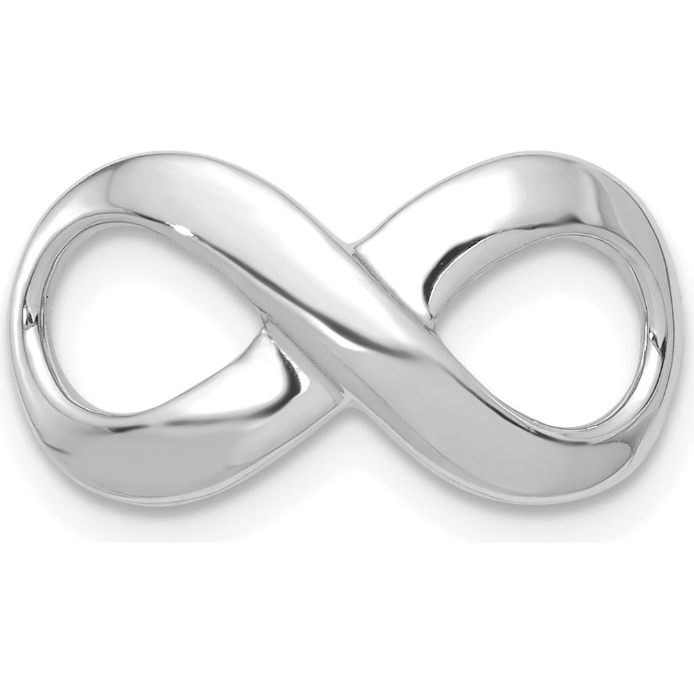 14K White Gold Polished Infinity Slide Pendant for Omega Chains by 0