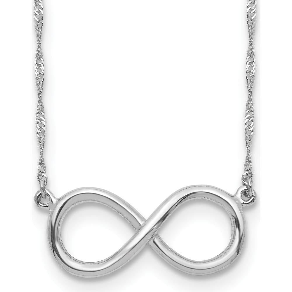 14K White Gold Polished Infinity Symbol 16.75" Necklace with Rhodium Plating by 0