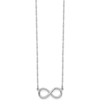 14K White Gold Polished Infinity Symbol 16.75" Necklace with Rhodium Plating by 0