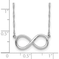 14K White Gold Polished Infinity Symbol 16.75" Necklace with Rhodium Plating by 0