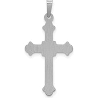 14K White Gold Polished INRI Crucifix Pendant with Textured Finish by Oro Pregiato