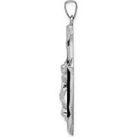 14K White Gold Polished INRI Passion Crucifix Pendant - 39mm by Oro Pregiato