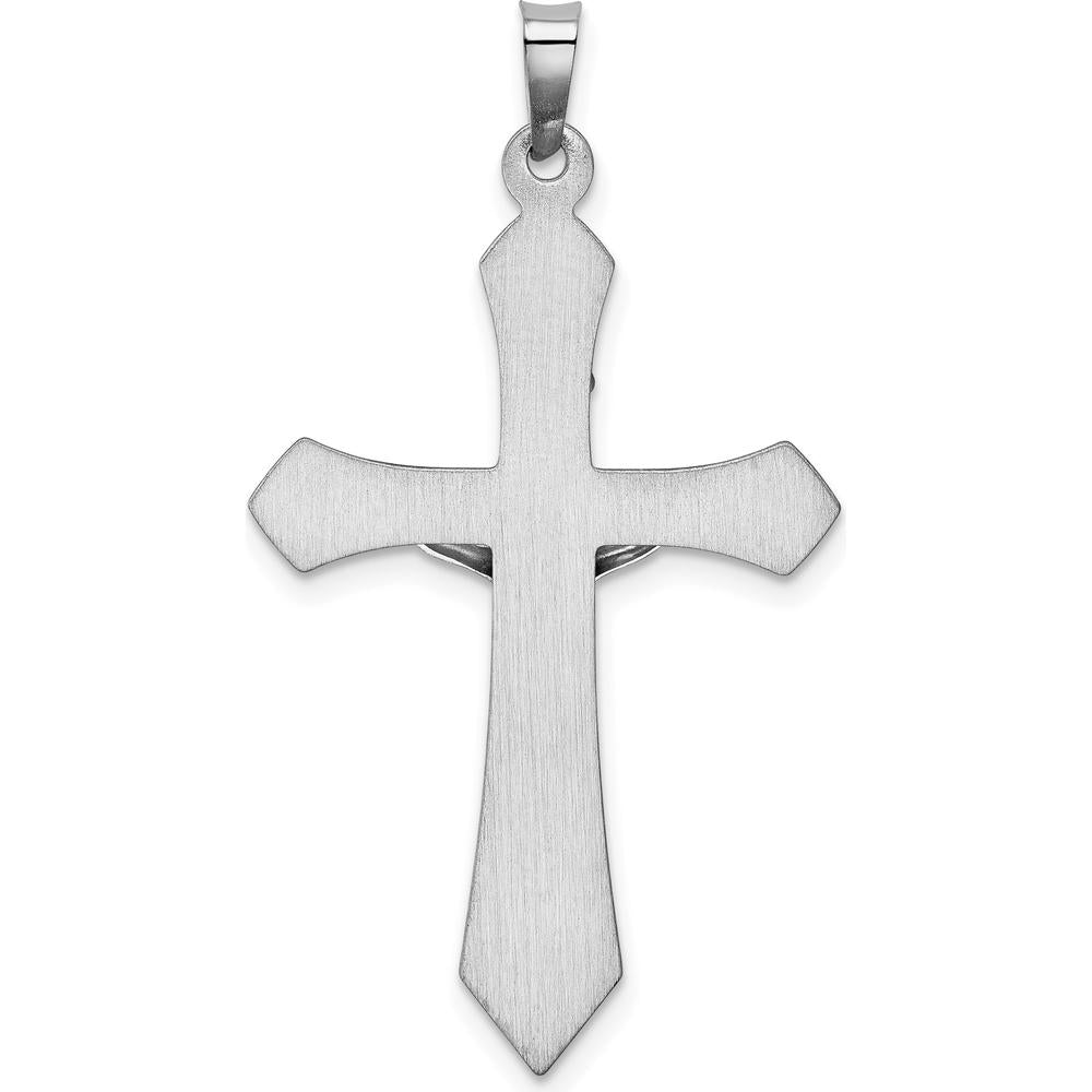 14K White Gold Polished INRI Passion Crucifix Pendant - 39mm by Oro Pregiato