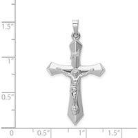 14K White Gold Polished INRI Passion Crucifix Pendant - 39mm by Oro Pregiato