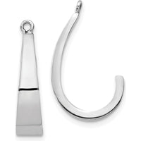 14K White Gold Polished J-Hoop Earring Jackets by Oro Pregiato